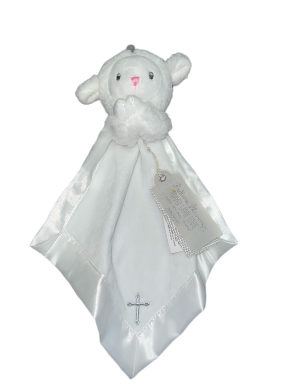 Baby Aspen Bedtime Blessings Prayer Lamb Rattle Lovie Security Blanket Lovey
